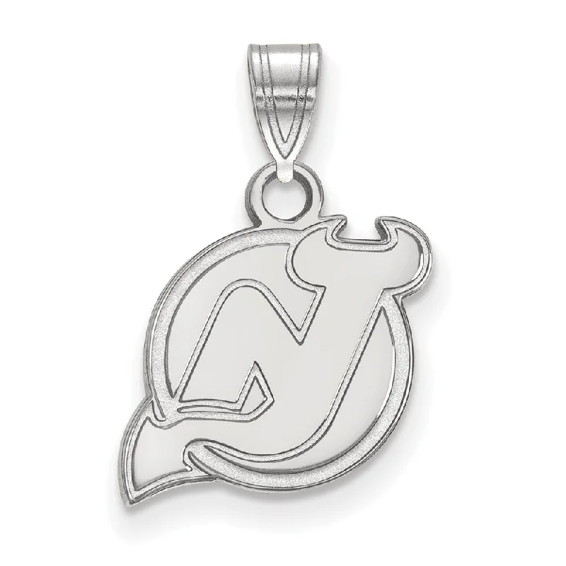 14k White Gold NHL New Jersey Devils Small Pendant