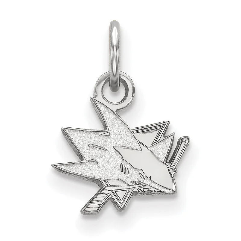 14k White Gold NHL San Jose Sharks XS (Tiny) Charm or Pendant