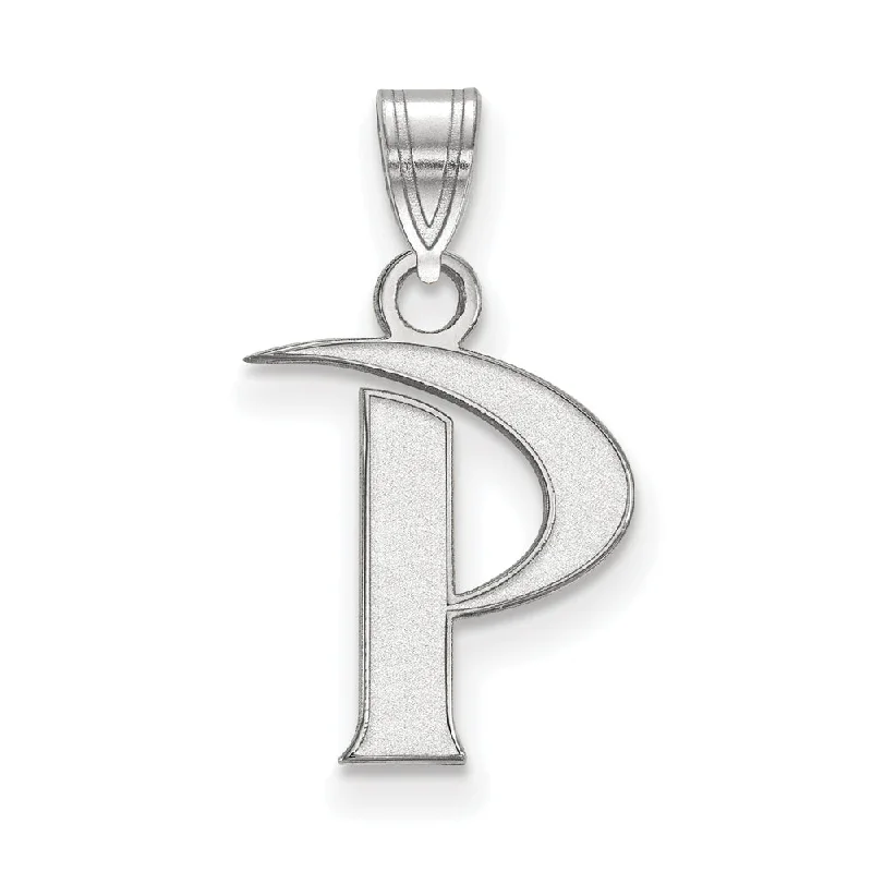 14k White Gold Pepperdine U. Small Initial P Pendant