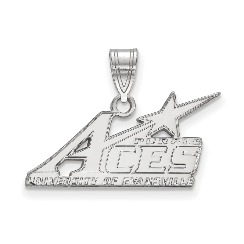 14k White Gold U of Evansville Large Pendant