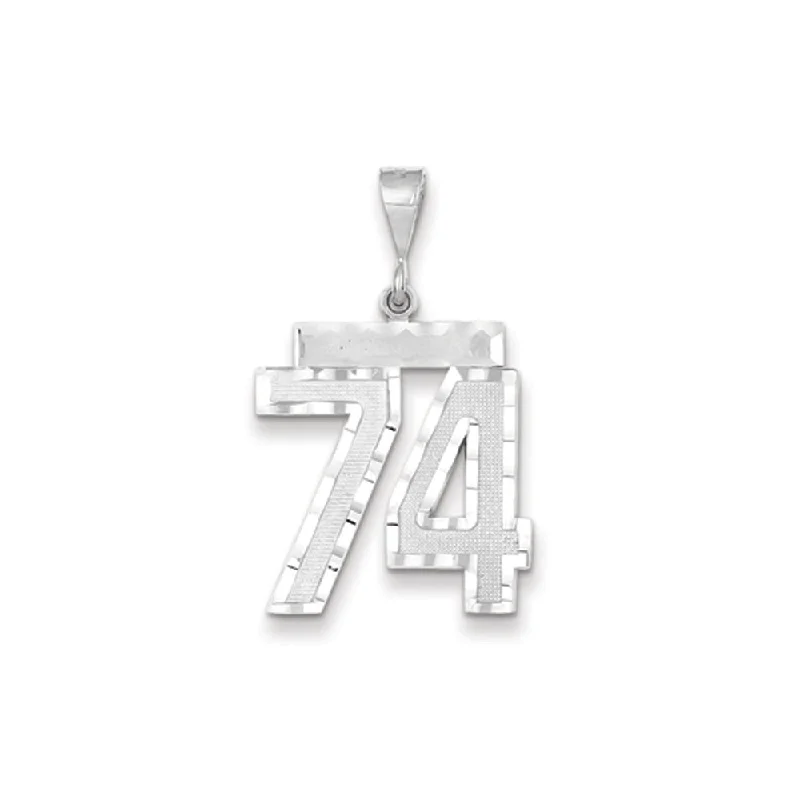 Hypoallergenic Titanium Infinity Symbol Pendant for Sensitive Skin14k White Gold, Varsity Collection, Large D/C Pendant, Number 74 Hypoallergenic Titanium Infinity Symbol Pendant for Sensitive Skin14k White Gold, Varsity Collection, Large D/C Pendant, Number 74