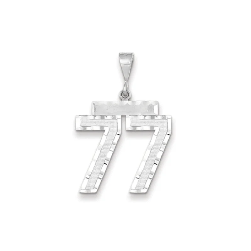 18K Gold - Plated Angel Wing Pendant for a Symbolic and Elegant Accessory14k White Gold, Varsity Collection, Large D/C Pendant, Number 77 18K Gold - Plated Angel Wing Pendant for a Symbolic and Elegant Accessory14k White Gold, Varsity Collection, Large D/C Pendant, Number 77