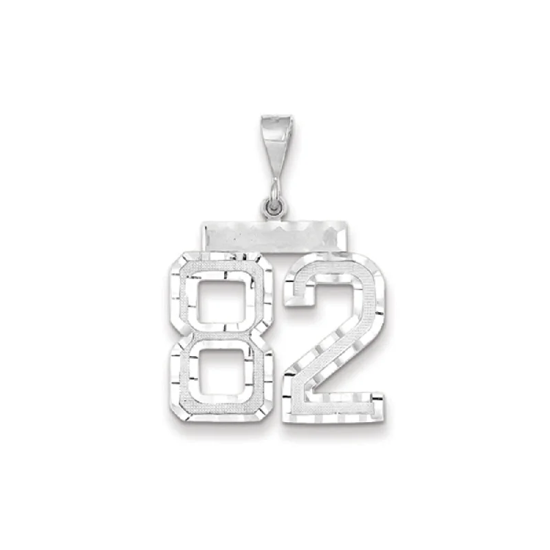 18K Gold - Plated Angel Wing Pendant for a Symbolic and Elegant Accessory14k White Gold, Varsity Collection, Large D/C Pendant, Number 82 18K Gold - Plated Angel Wing Pendant for a Symbolic and Elegant Accessory14k White Gold, Varsity Collection, Large D/C Pendant, Number 82