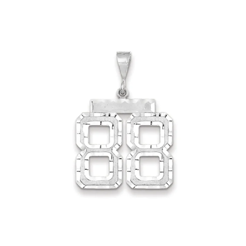 Hand - Carved Jade Buddha Pendant for Spiritual and Cultural Significance14k White Gold, Varsity Collection, Large D/C Pendant, Number 88 Hand - Carved Jade Buddha Pendant for Spiritual and Cultural Significance14k White Gold, Varsity Collection, Large D/C Pendant, Number 88