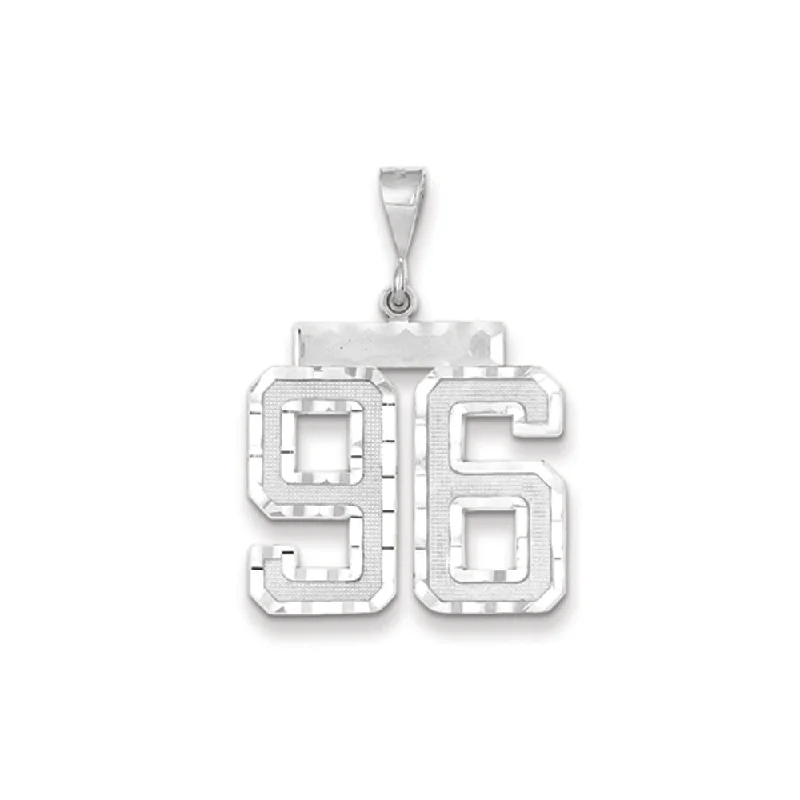 Mother - of - Pearl Inlaid Seahorse Pendant for Beach Lovers14k White Gold, Varsity Collection, Large D/C Pendant, Number 96 Mother - of - Pearl Inlaid Seahorse Pendant for Beach Lovers14k White Gold, Varsity Collection, Large D/C Pendant, Number 96