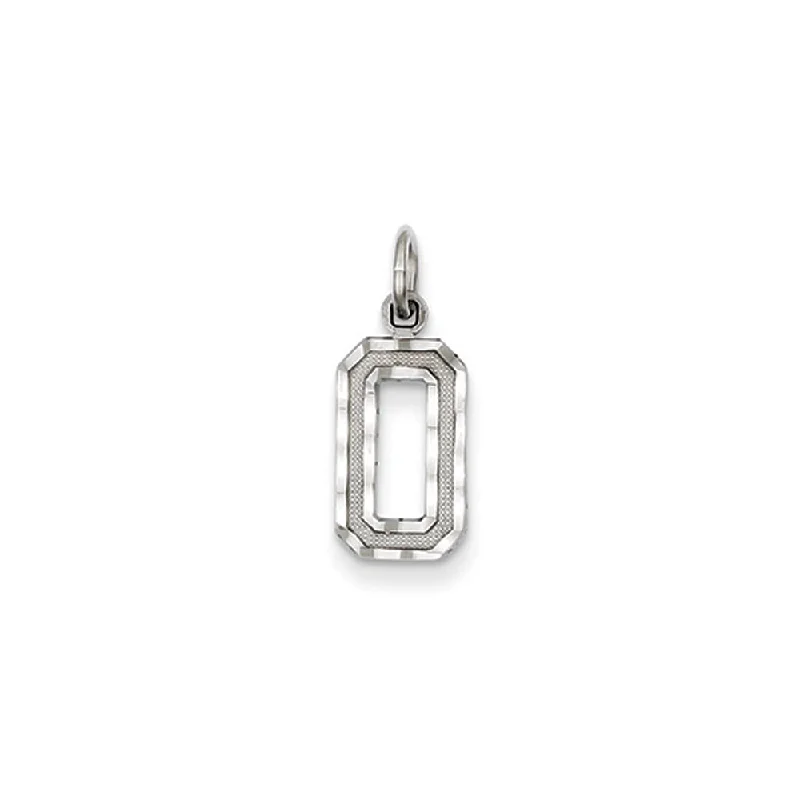 Hypoallergenic Titanium Infinity Symbol Pendant for Sensitive Skin14k White Gold, Varsity Collection, Small D/C Pendant, Number 0 Hypoallergenic Titanium Infinity Symbol Pendant for Sensitive Skin14k White Gold, Varsity Collection, Small D/C Pendant, Number 0