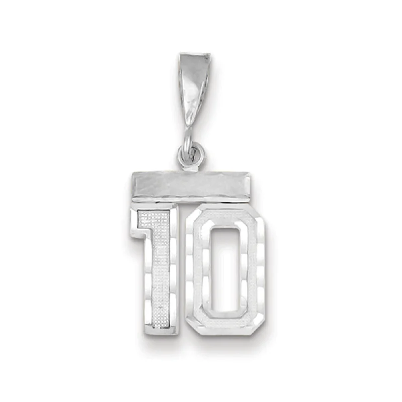Laser - Cut Woodland Scene Pendant for Nature Enthusiasts14k White Gold, Varsity Collection, Small D/C Pendant, Number 10 Laser - Cut Woodland Scene Pendant for Nature Enthusiasts14k White Gold, Varsity Collection, Small D/C Pendant, Number 10