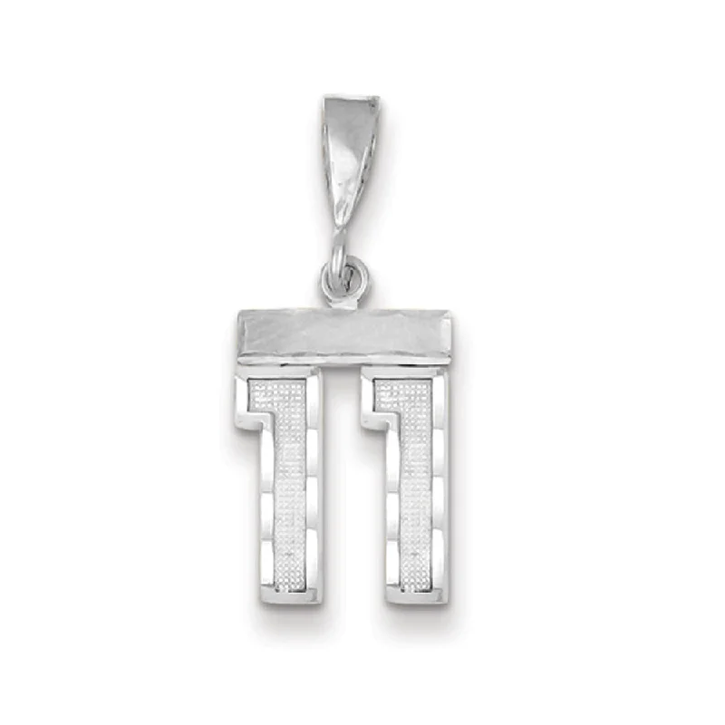 Enamel - Painted Owl Pendant in Vibrant Colors for a Playful Look14k White Gold, Varsity Collection, Small D/C Pendant, Number 11 Enamel - Painted Owl Pendant in Vibrant Colors for a Playful Look14k White Gold, Varsity Collection, Small D/C Pendant, Number 11