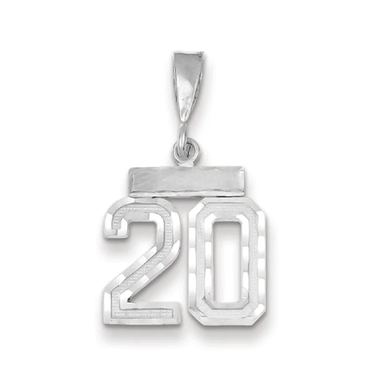 Hypoallergenic Titanium Infinity Symbol Pendant for Sensitive Skin14k White Gold, Varsity Collection, Small D/C Pendant, Number 20 Hypoallergenic Titanium Infinity Symbol Pendant for Sensitive Skin14k White Gold, Varsity Collection, Small D/C Pendant, Number 20