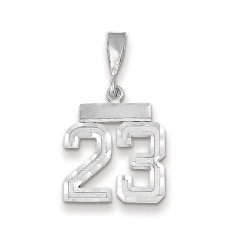 Enamel - Painted Owl Pendant in Vibrant Colors for a Playful Look14k White Gold, Varsity Collection, Small D/C Pendant, Number 23 Enamel - Painted Owl Pendant in Vibrant Colors for a Playful Look14k White Gold, Varsity Collection, Small D/C Pendant, Number 23