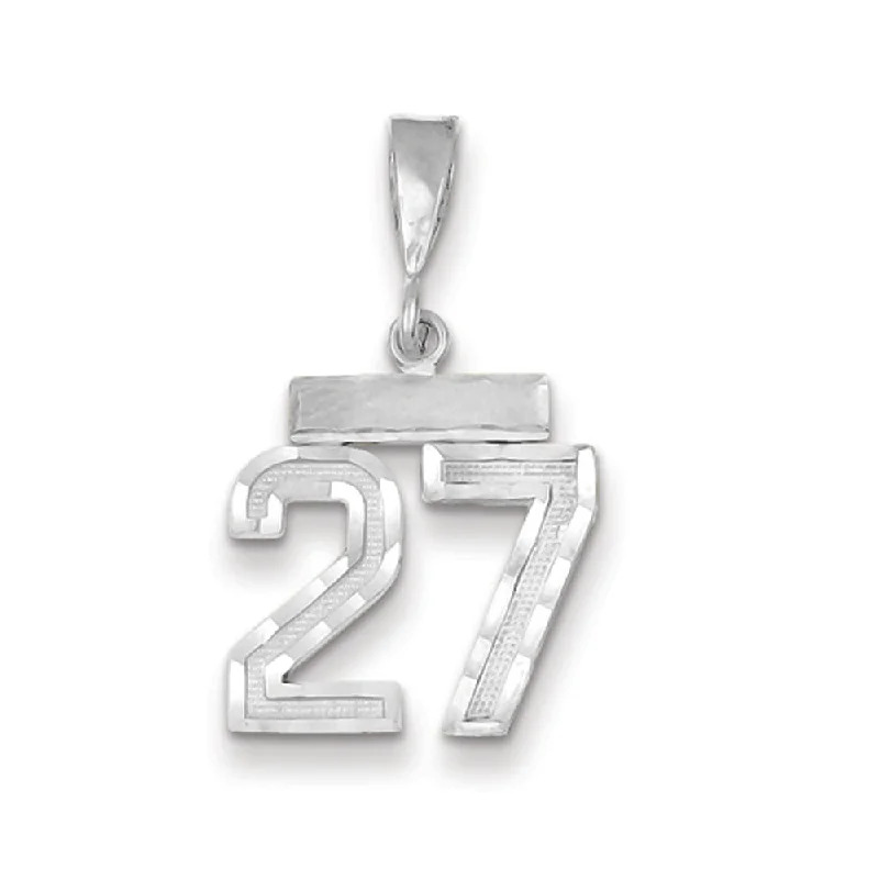 Hypoallergenic Titanium Infinity Symbol Pendant for Sensitive Skin14k White Gold, Varsity Collection, Small D/C Pendant, Number 27 Hypoallergenic Titanium Infinity Symbol Pendant for Sensitive Skin14k White Gold, Varsity Collection, Small D/C Pendant, Number 27