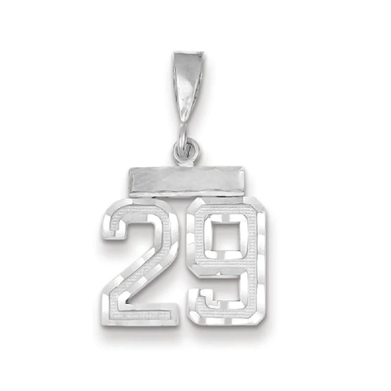 Laser - Cut Woodland Scene Pendant for Nature Enthusiasts14k White Gold, Varsity Collection, Small D/C Pendant, Number 29 Laser - Cut Woodland Scene Pendant for Nature Enthusiasts14k White Gold, Varsity Collection, Small D/C Pendant, Number 29