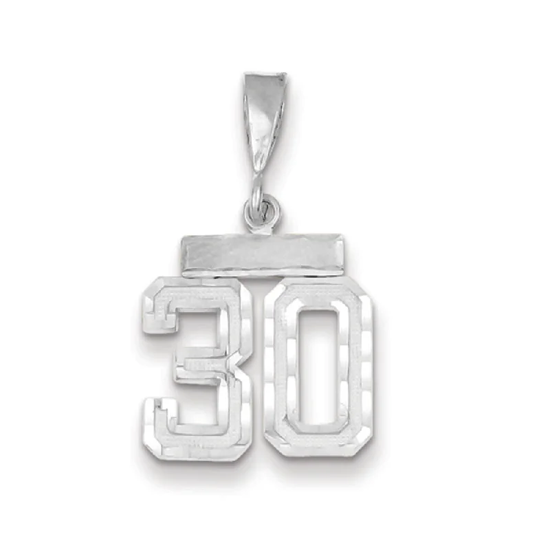Hand - Carved Jade Buddha Pendant for Spiritual and Cultural Significance14k White Gold, Varsity Collection, Small D/C Pendant, Number 30 Hand - Carved Jade Buddha Pendant for Spiritual and Cultural Significance14k White Gold, Varsity Collection, Small D/C Pendant, Number 30