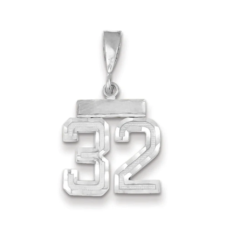 Hypoallergenic Titanium Infinity Symbol Pendant for Sensitive Skin14k White Gold, Varsity Collection, Small D/C Pendant, Number 32 Hypoallergenic Titanium Infinity Symbol Pendant for Sensitive Skin14k White Gold, Varsity Collection, Small D/C Pendant, Number 32