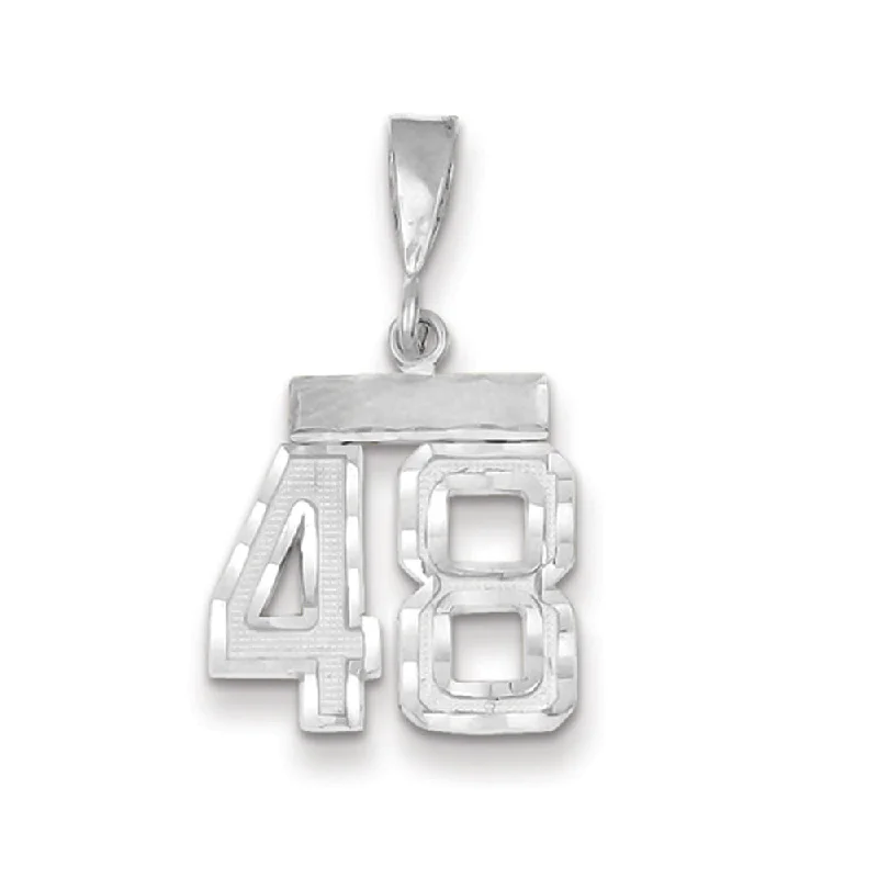 Enamel - Painted Owl Pendant in Vibrant Colors for a Playful Look14k White Gold, Varsity Collection, Small D/C Pendant, Number 48 Enamel - Painted Owl Pendant in Vibrant Colors for a Playful Look14k White Gold, Varsity Collection, Small D/C Pendant, Number 48