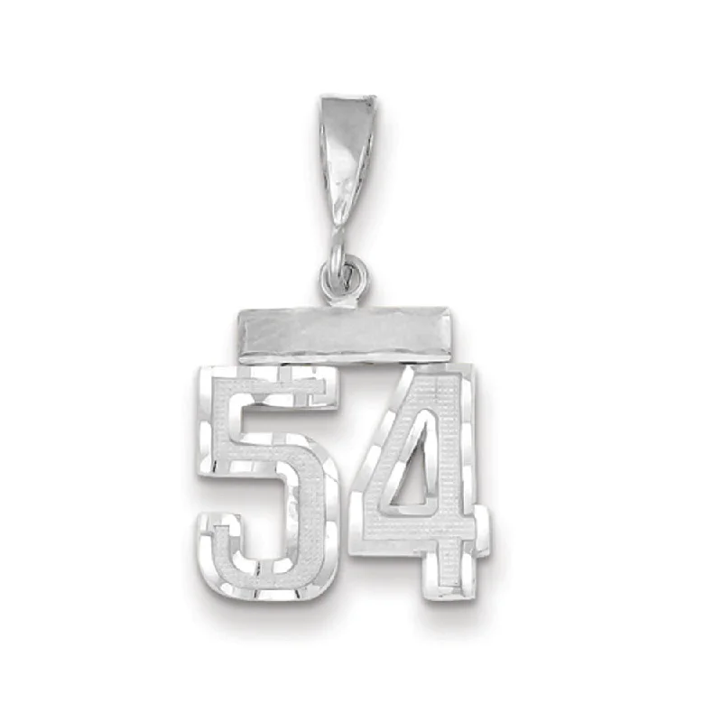 Hand - Carved Jade Buddha Pendant for Spiritual and Cultural Significance14k White Gold, Varsity Collection, Small D/C Pendant, Number 54 Hand - Carved Jade Buddha Pendant for Spiritual and Cultural Significance14k White Gold, Varsity Collection, Small D/C Pendant, Number 54