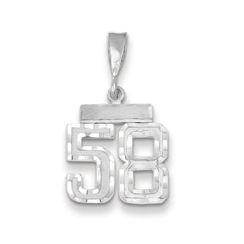 Laser - Cut Woodland Scene Pendant for Nature Enthusiasts14k White Gold, Varsity Collection, Small D/C Pendant, Number 58 Laser - Cut Woodland Scene Pendant for Nature Enthusiasts14k White Gold, Varsity Collection, Small D/C Pendant, Number 58