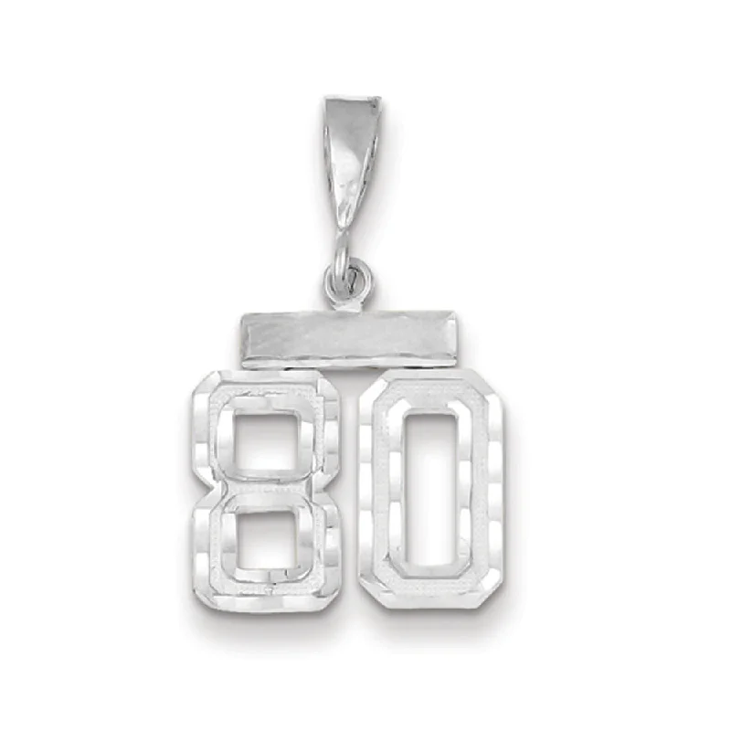 Magnetic - Locking Pendant with Hidden Compartment for Secret Messages14k White Gold, Varsity Collection, Small D/C Pendant, Number 80 Magnetic - Locking Pendant with Hidden Compartment for Secret Messages14k White Gold, Varsity Collection, Small D/C Pendant, Number 80