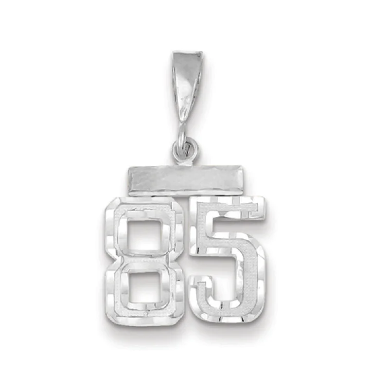 Glow - in - the - Dark Starry Sky Pendant for Nighttime Adventures14k White Gold, Varsity Collection, Small D/C Pendant, Number 85 Glow - in - the - Dark Starry Sky Pendant for Nighttime Adventures14k White Gold, Varsity Collection, Small D/C Pendant, Number 85