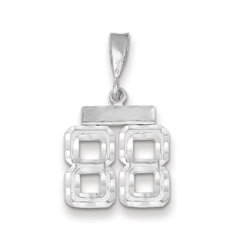 Pearl - Embellished Floral Pendant for a Feminine and Romantic Look14k White Gold, Varsity Collection, Small D/C Pendant, Number 88