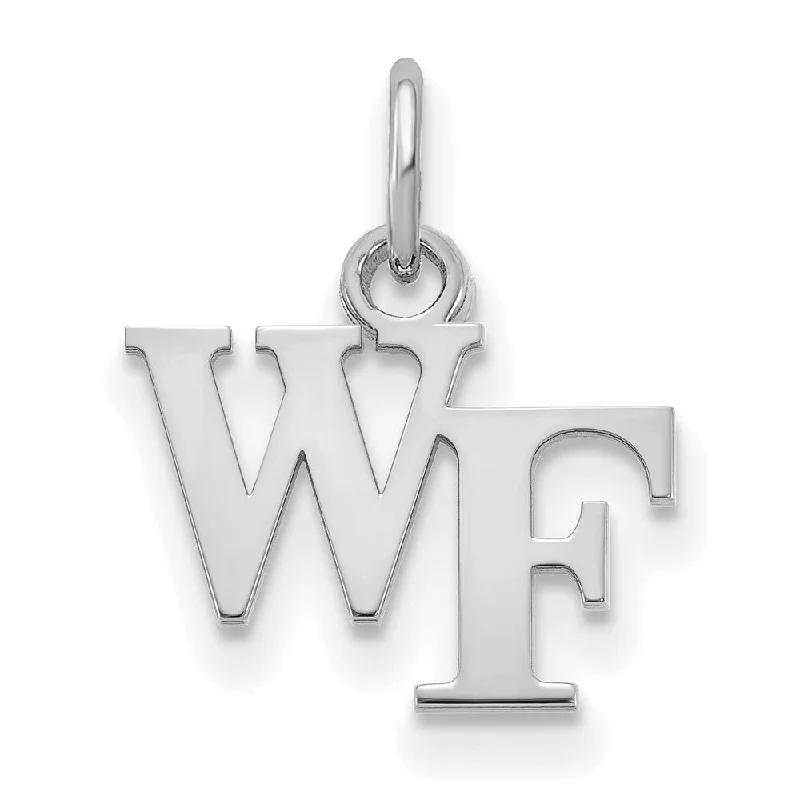 Handmade Leather - Wrapped Crystal Pendant for a Bohemian Aesthetic14k White Gold Wake Forest U. XS (Tiny) Charm or 'WF' Pendant Handmade Leather - Wrapped Crystal Pendant for a Bohemian Aesthetic14k White Gold Wake Forest U. XS (Tiny) Charm or 'WF' Pendant