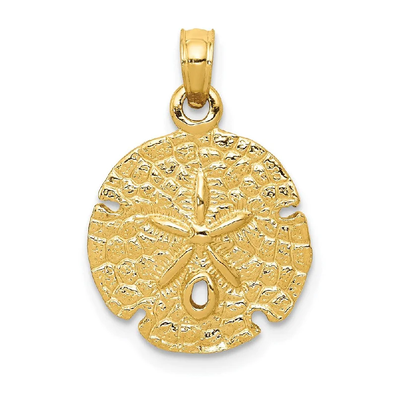 Military - Inspired Dog Tag Pendant with Engraved Service Numbers14k Yellow Gold 15mm Textured Sand Dollar Pendant Military - Inspired Dog Tag Pendant with Engraved Service Numbers14k Yellow Gold 15mm Textured Sand Dollar Pendant