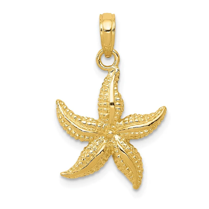 Double - Heart Pendant with Interlocking Design for Couples14k Yellow Gold 15mm Textured Sea Star Pendant Double - Heart Pendant with Interlocking Design for Couples14k Yellow Gold 15mm Textured Sea Star Pendant