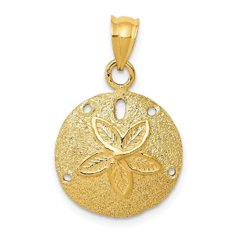 Mother - of - Pearl Inlaid Seahorse Pendant for Beach Lovers14k Yellow Gold 16mm Laser Cut Sand Dollar Pendant Mother - of - Pearl Inlaid Seahorse Pendant for Beach Lovers14k Yellow Gold 16mm Laser Cut Sand Dollar Pendant