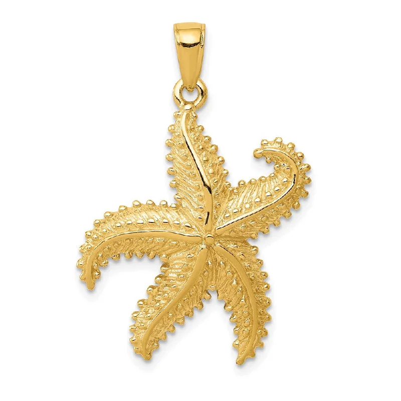 Gothic - Style Skull Pendant with Red Enamel Accents for Alternative Fashion14k Yellow Gold 24mm Textured 2D Starfish Pendant Gothic - Style Skull Pendant with Red Enamel Accents for Alternative Fashion14k Yellow Gold 24mm Textured 2D Starfish Pendant
