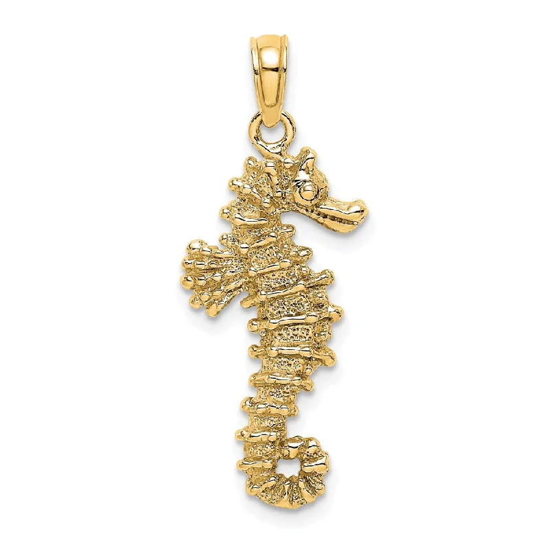 Retro - Inspired Art Deco - Patterned Pendant in Silver for Vintage Lovers14k Yellow Gold 3D Textured Seahorse Pendant, 30mm Retro - Inspired Art Deco - Patterned Pendant in Silver for Vintage Lovers14k Yellow Gold 3D Textured Seahorse Pendant, 30mm