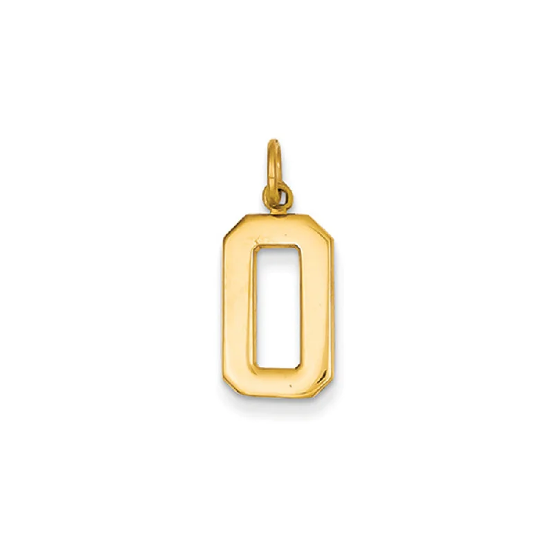 Military - Inspired Dog Tag Pendant with Engraved Service Numbers14k Yellow Gold, Athletic Collection Medium Polished Number 0 Pendant Military - Inspired Dog Tag Pendant with Engraved Service Numbers14k Yellow Gold, Athletic Collection Medium Polished Number 0 Pendant