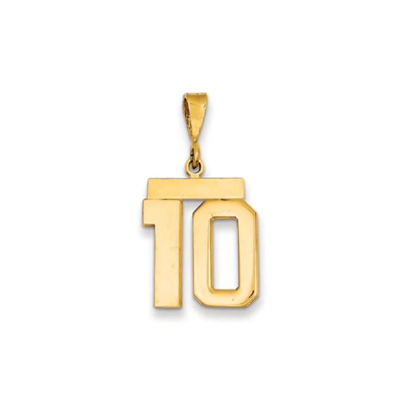 Mother - of - Pearl Inlaid Seahorse Pendant for Beach Lovers14k Yellow Gold, Athletic Collection Medium Polished Number 10 Pendant Mother - of - Pearl Inlaid Seahorse Pendant for Beach Lovers14k Yellow Gold, Athletic Collection Medium Polished Number 10 Pendant
