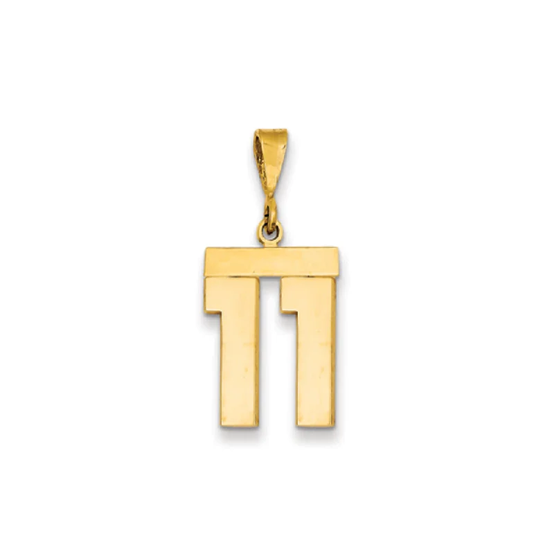 Hand - Carved Jade Buddha Pendant for Spiritual and Cultural Significance14k Yellow Gold, Athletic Collection Medium Polished Number 11 Pendant Hand - Carved Jade Buddha Pendant for Spiritual and Cultural Significance14k Yellow Gold, Athletic Collection Medium Polished Number 11 Pendant