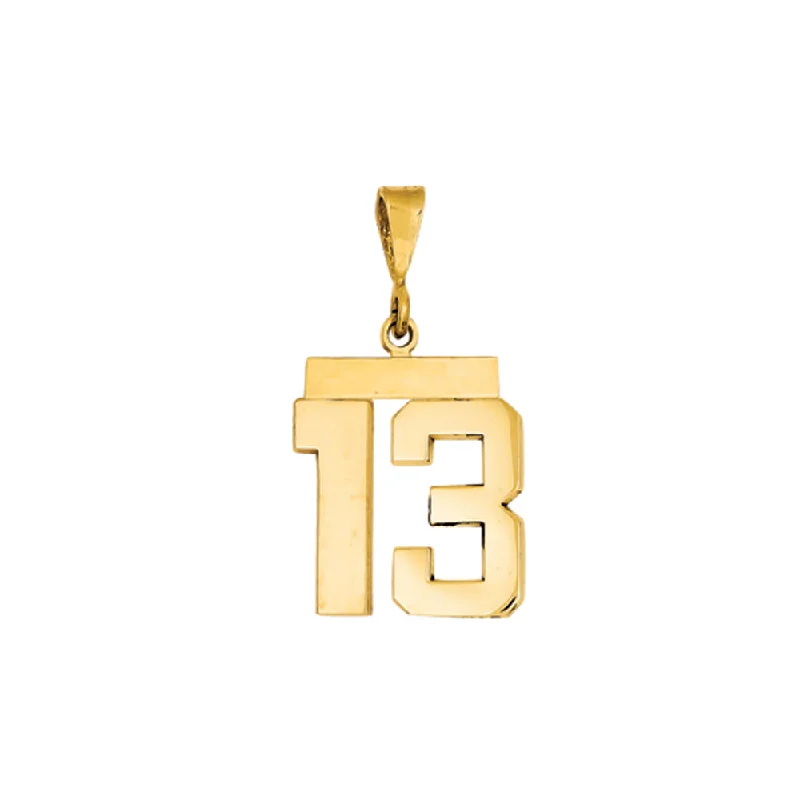 3D - Printed Polymer Clay Animal - Print Pendant for a Fun and Quirky Accessory14k Yellow Gold, Athletic Collection Medium Polished Number 13 Pendant 3D - Printed Polymer Clay Animal - Print Pendant for a Fun and Quirky Accessory14k Yellow Gold, Athletic Collection Medium Polished Number 13 Pendant