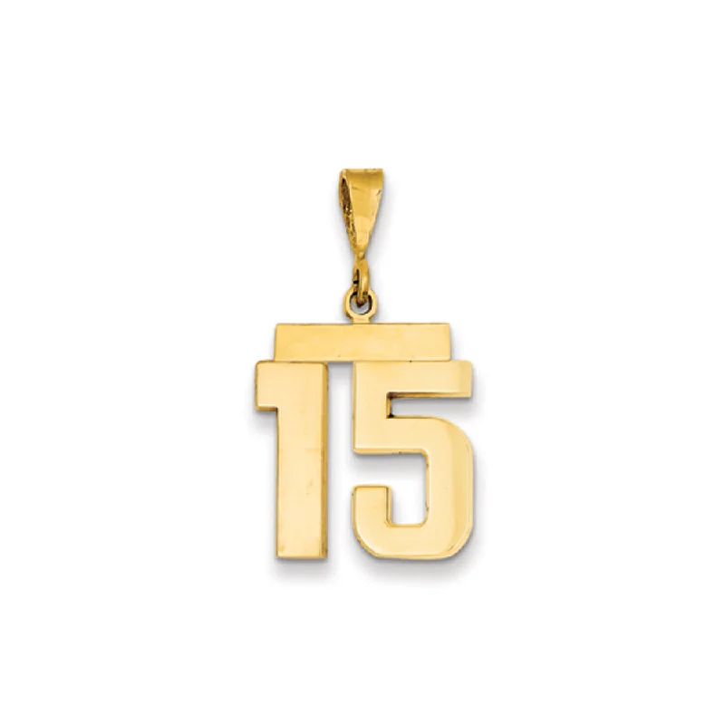 Mother - of - Pearl Inlaid Seahorse Pendant for Beach Lovers14k Yellow Gold, Athletic Collection Medium Polished Number 15 Pendant Mother - of - Pearl Inlaid Seahorse Pendant for Beach Lovers14k Yellow Gold, Athletic Collection Medium Polished Number 15 Pendant