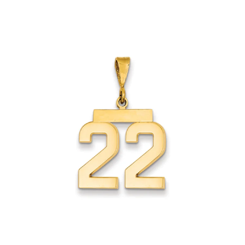 3D - Printed Polymer Clay Animal - Print Pendant for a Fun and Quirky Accessory14k Yellow Gold, Athletic Collection Medium Polished Number 22 Pendant 3D - Printed Polymer Clay Animal - Print Pendant for a Fun and Quirky Accessory14k Yellow Gold, Athletic Collection Medium Polished Number 22 Pendant