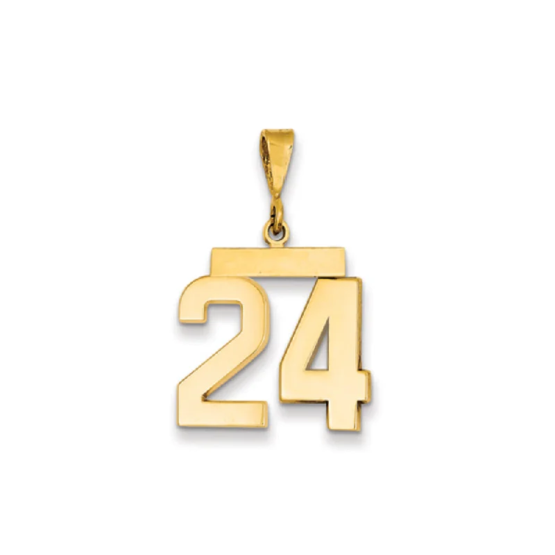 Glow - in - the - Dark Starry Sky Pendant for Nighttime Adventures14k Yellow Gold, Athletic Collection Medium Polished Number 24 Pendant Glow - in - the - Dark Starry Sky Pendant for Nighttime Adventures14k Yellow Gold, Athletic Collection Medium Polished Number 24 Pendant
