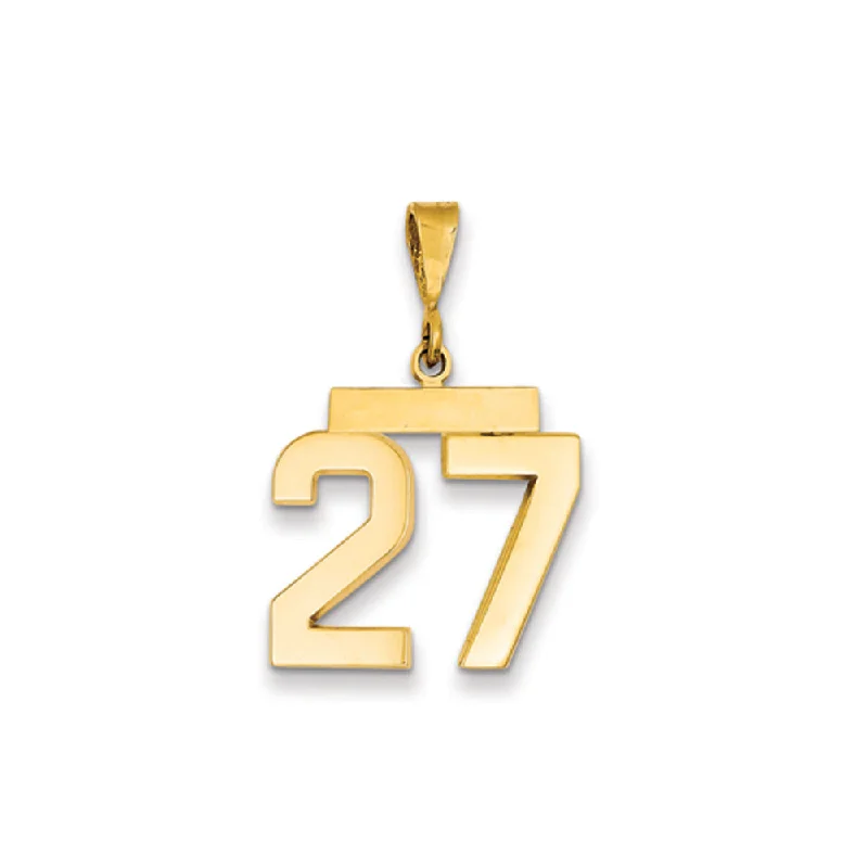 Gothic - Style Skull Pendant with Red Enamel Accents for Alternative Fashion14k Yellow Gold, Athletic Collection Medium Polished Number 27 Pendant Gothic - Style Skull Pendant with Red Enamel Accents for Alternative Fashion14k Yellow Gold, Athletic Collection Medium Polished Number 27 Pendant