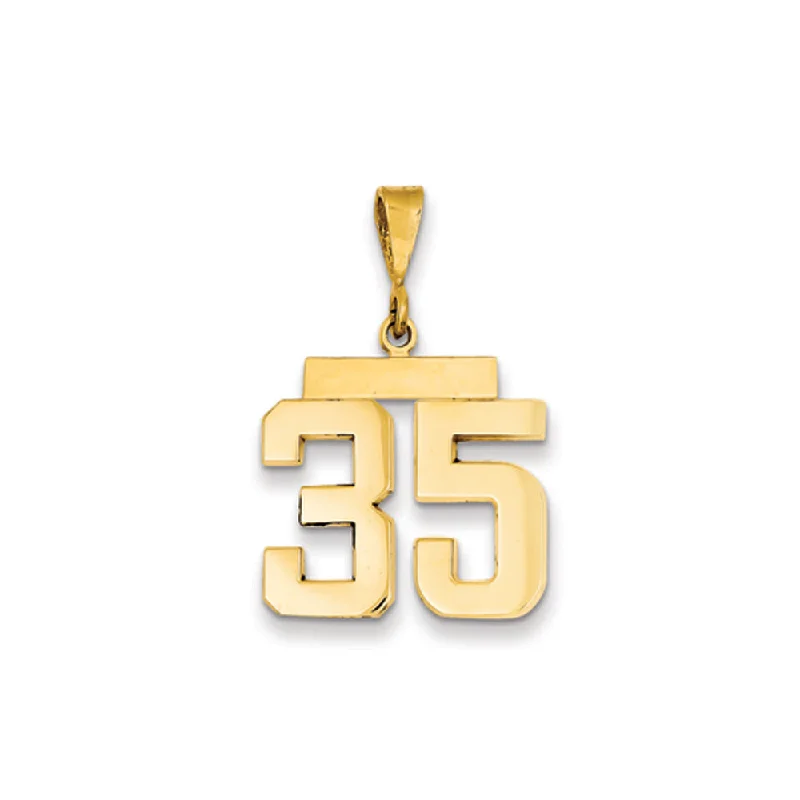 Glow - in - the - Dark Starry Sky Pendant for Nighttime Adventures14k Yellow Gold, Athletic Collection Medium Polished Number 35 Pendant Glow - in - the - Dark Starry Sky Pendant for Nighttime Adventures14k Yellow Gold, Athletic Collection Medium Polished Number 35 Pendant