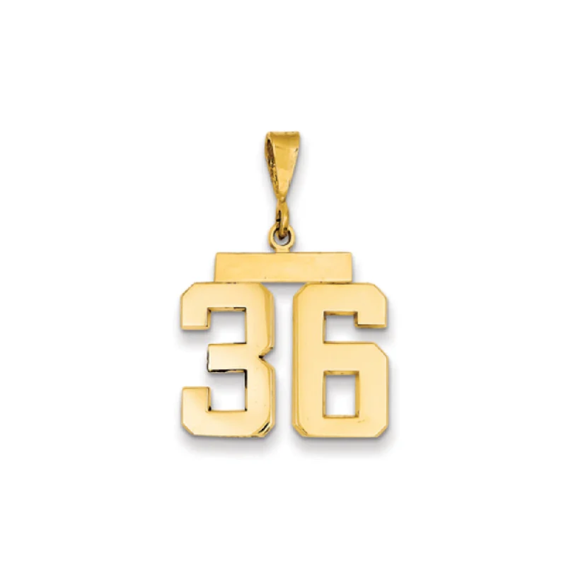 Customized Birthstone Pendant with Engraved Name for a Personalized Touch14k Yellow Gold, Athletic Collection Medium Polished Number 36 Pendant Customized Birthstone Pendant with Engraved Name for a Personalized Touch14k Yellow Gold, Athletic Collection Medium Polished Number 36 Pendant