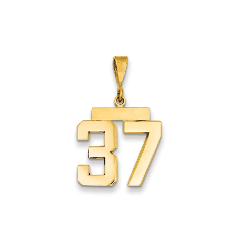 Gothic - Style Skull Pendant with Red Enamel Accents for Alternative Fashion14k Yellow Gold, Athletic Collection Medium Polished Number 37 Pendant Gothic - Style Skull Pendant with Red Enamel Accents for Alternative Fashion14k Yellow Gold, Athletic Collection Medium Polished Number 37 Pendant