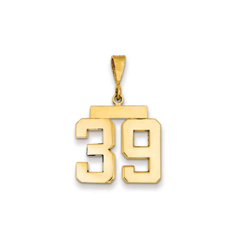 Hypoallergenic Titanium Infinity Symbol Pendant for Sensitive Skin14k Yellow Gold, Athletic Collection Medium Polished Number 39 Pendant Hypoallergenic Titanium Infinity Symbol Pendant for Sensitive Skin14k Yellow Gold, Athletic Collection Medium Polished Number 39 Pendant