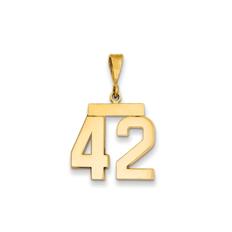 Enamel - Painted Owl Pendant in Vibrant Colors for a Playful Look14k Yellow Gold, Athletic Collection Medium Polished Number 42 Pendant Enamel - Painted Owl Pendant in Vibrant Colors for a Playful Look14k Yellow Gold, Athletic Collection Medium Polished Number 42 Pendant