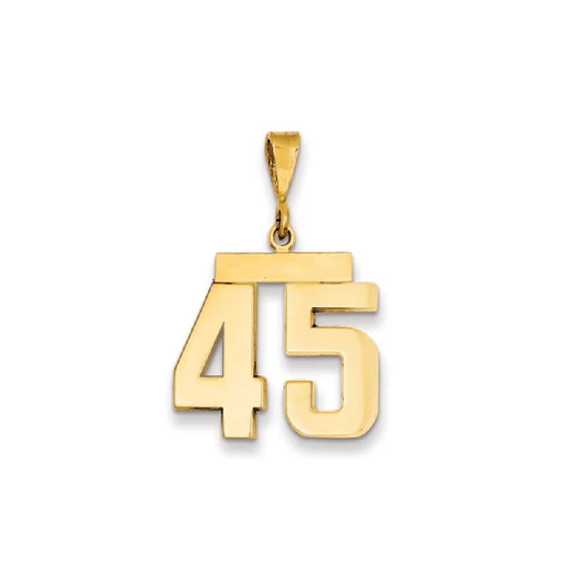 Hypoallergenic Titanium Infinity Symbol Pendant for Sensitive Skin14k Yellow Gold, Athletic Collection Medium Polished Number 45 Pendant Hypoallergenic Titanium Infinity Symbol Pendant for Sensitive Skin14k Yellow Gold, Athletic Collection Medium Polished Number 45 Pendant