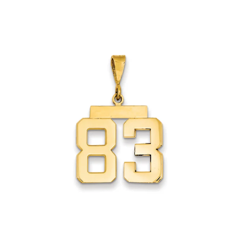 14k Yellow Gold, Athletic Collection Medium Polished Number 83 Pendant