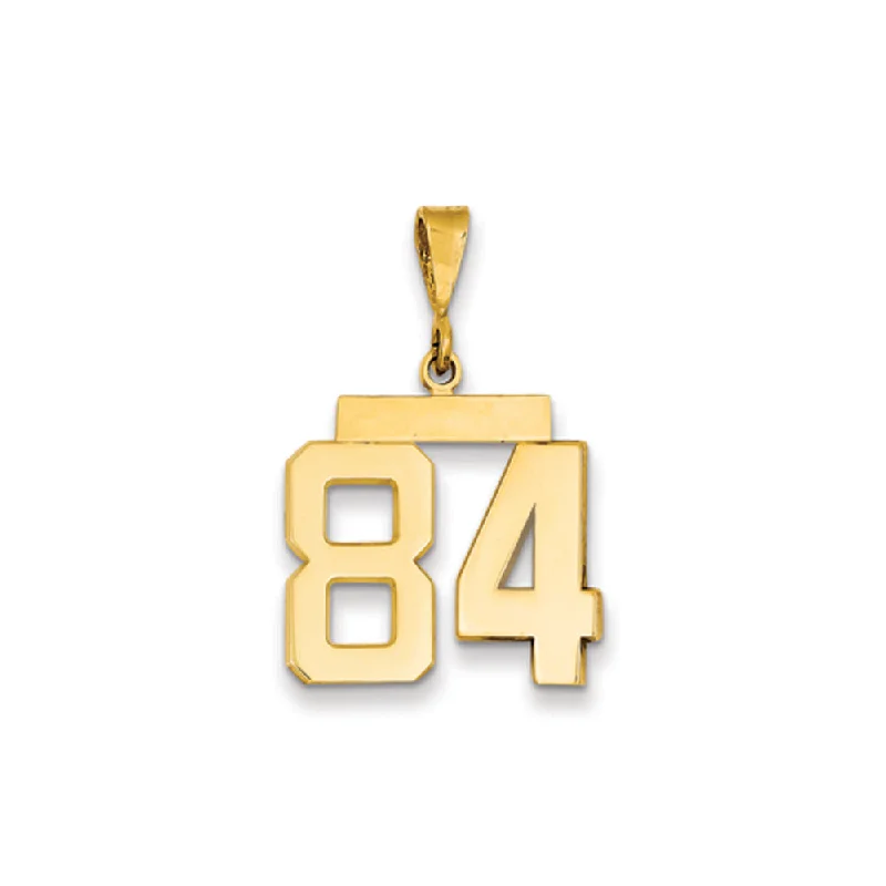 14k Yellow Gold, Athletic Collection Medium Polished Number 84 Pendant