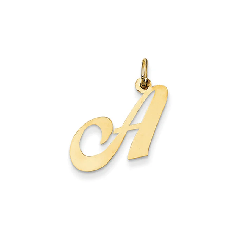 Gothic - Style Skull Pendant with Red Enamel Accents for Alternative Fashion14k Yellow Gold Ella Collection Small Fancy Script Initial Pendant A-W