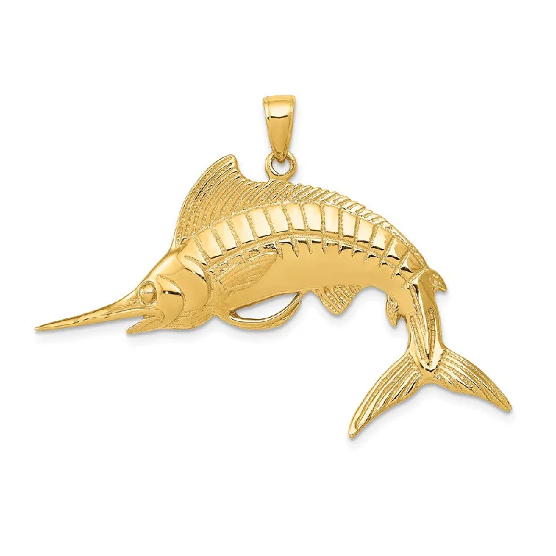 18K Gold - Plated Angel Wing Pendant for a Symbolic and Elegant Accessory14k Yellow Gold Large Marlin Pendant 18K Gold - Plated Angel Wing Pendant for a Symbolic and Elegant Accessory14k Yellow Gold Large Marlin Pendant