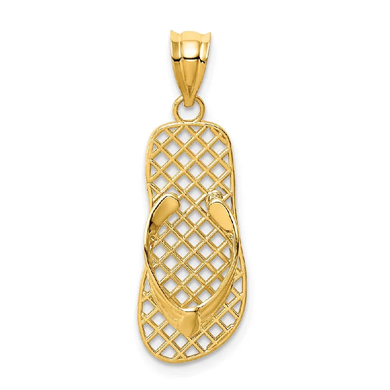 Hand - Carved Jade Buddha Pendant for Spiritual and Cultural Significance14k Yellow Gold Large Mesh Flip Flop Pendant Hand - Carved Jade Buddha Pendant for Spiritual and Cultural Significance14k Yellow Gold Large Mesh Flip Flop Pendant