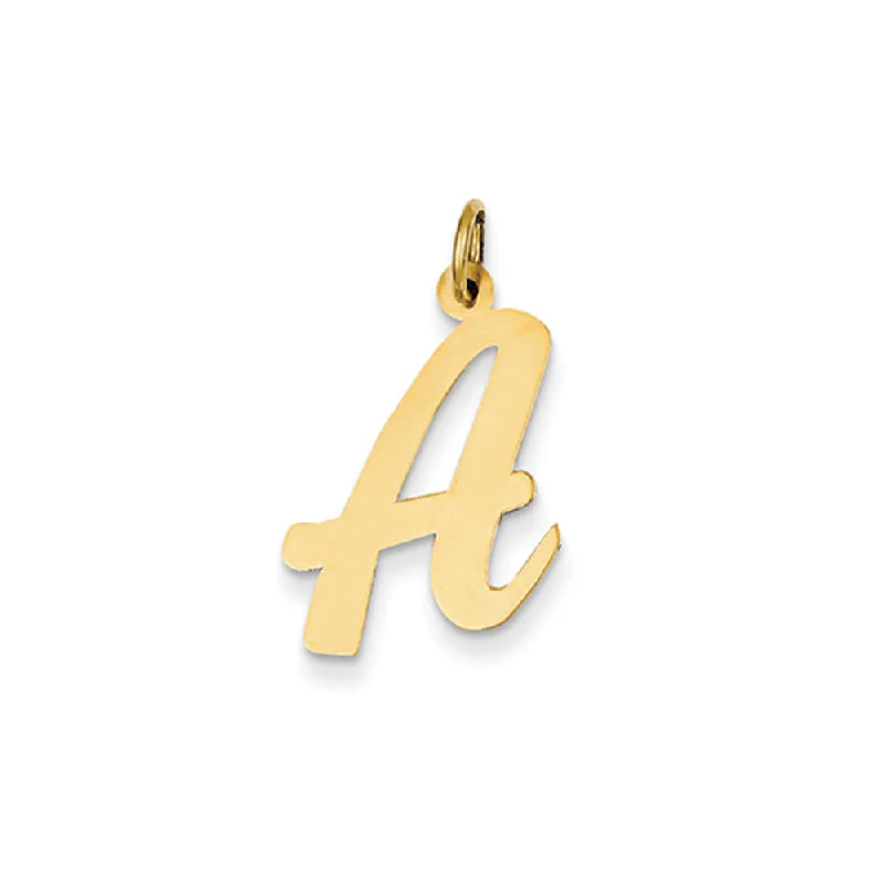 Magnetic - Locking Pendant with Hidden Compartment for Secret Messages14k Yellow Gold, Madison Collection, Medium Script Initial Pendant A-W Magnetic - Locking Pendant with Hidden Compartment for Secret Messages14k Yellow Gold, Madison Collection, Medium Script Initial Pendant A-W
